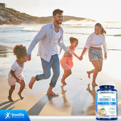 Close-up of sealed bottle cap of YounGlo Coconut Oil