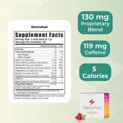 Youngevity ElectroFuel Raspberry sugar-free formula highlighted on label