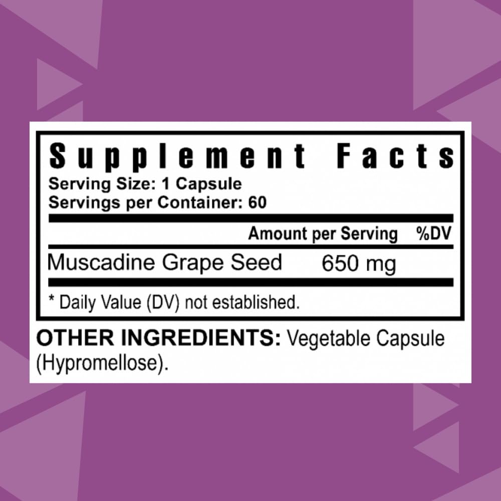 Label close-up showing 650 mg and 60 servings