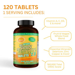 Nutrient profile highlight on the Tangy Tangerine 2.0 label