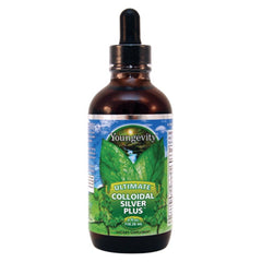 Bottle of Youngevity Ultimate Colloidal Silver 5 ppm with dropper