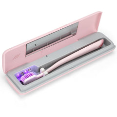 Pink YourMate Toothbrush Sanitizer Case – front view