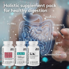 Bottle and capsules of Youth & Tonic Digestion with label visible