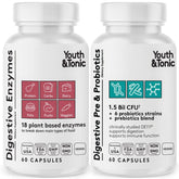Hero image of Youth & Tonic Digestive Supplement bottle with 120 pills