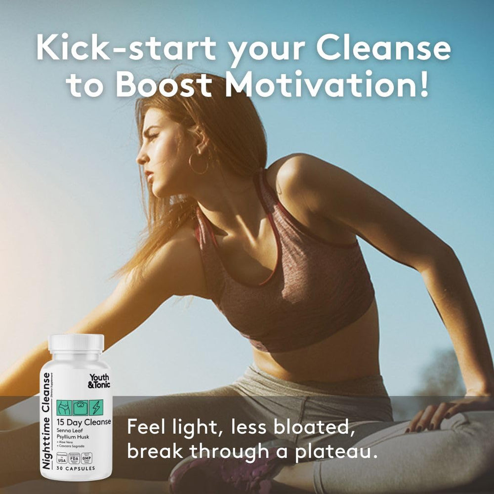 Nighttime cleanse capsules for colon detox and rest