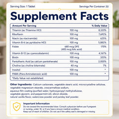 Youth & Tonic visual of B vitamins, PABA and choline representing ingredient completeness