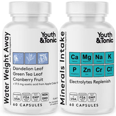 Youth & Tonic water-away bottle for gentle weight support and hydration