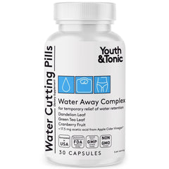 Front view of Youth & Tonic Water Cutting Pills bottle with label