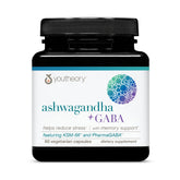Youtheory Ashwagandha + GABA bottle with 60 vegetarian capsules