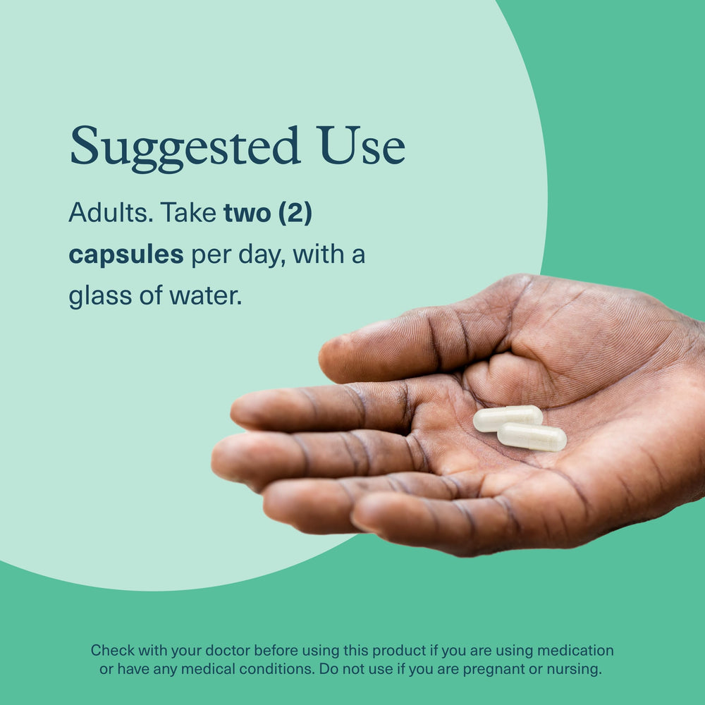 Supplement bottle next to natural herbs