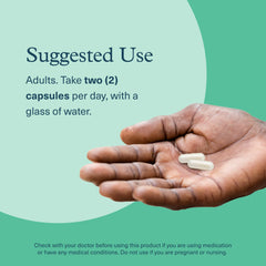 Supplement bottle next to natural herbs