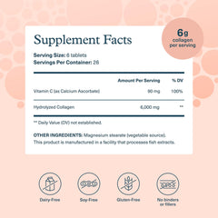 Youtheory 6k tablets close-up showing pills and label for trusted daily collagen