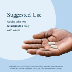 Bottle shows 90 capsules, a 45-day supply for ongoing wellness.