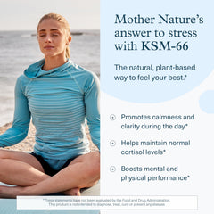 Label shows organic ingredients and KSM-66 content for transparent sourcing.