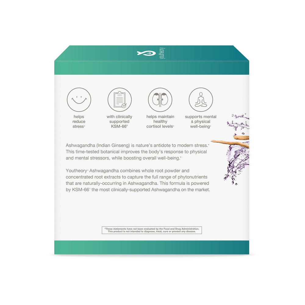 Close-up of Youtheory Ashwagandha Liquid bottle label