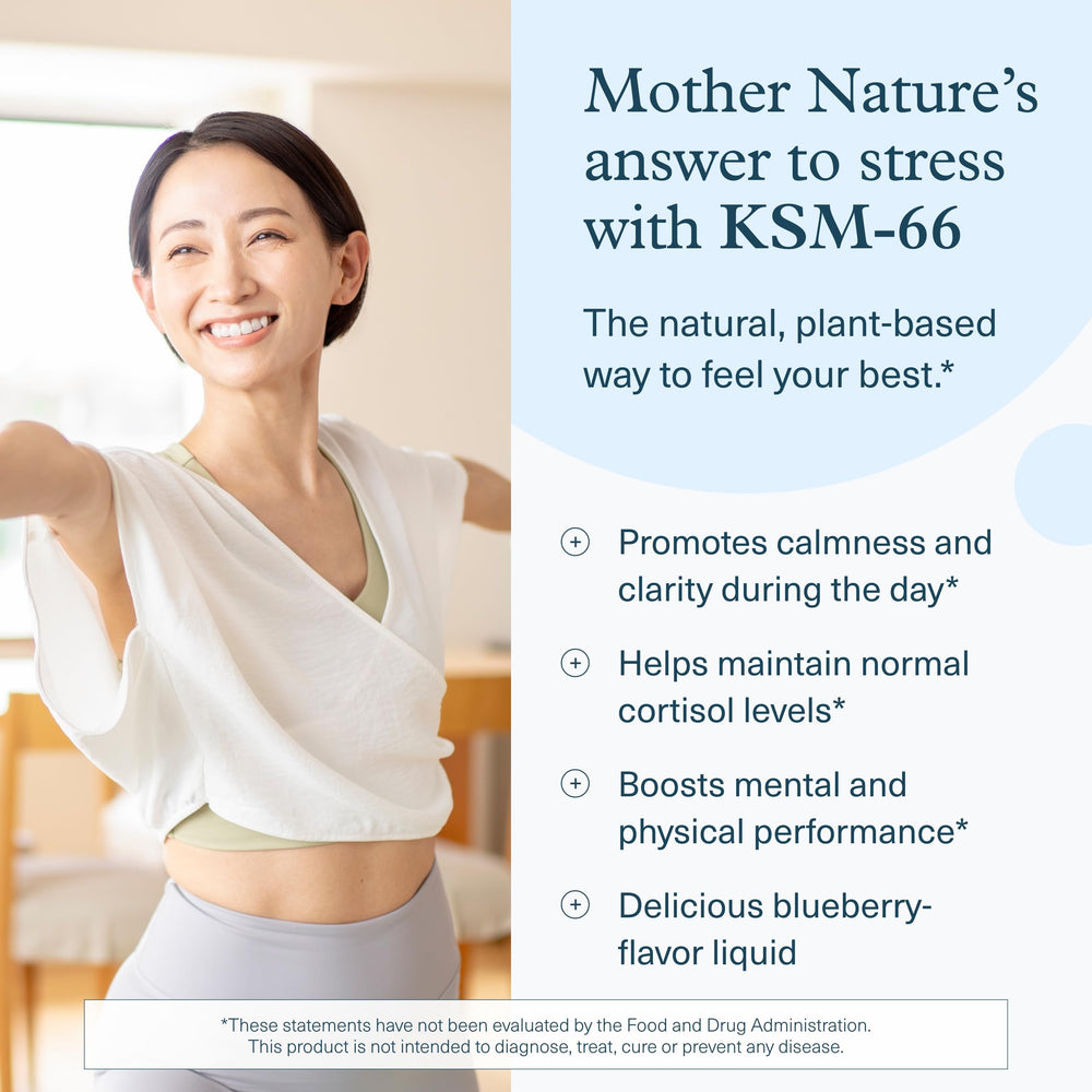 Blueberry-flavored Ashwagandha Liquid bottle