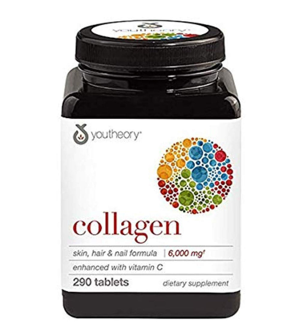 Bottle of Youtheory Collagen Type I, II & III – 290 tablets