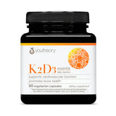Bottle of Youtheory K2D3 bone health capsules
