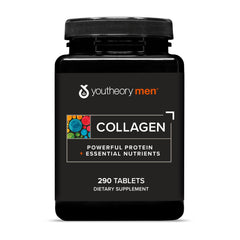 Youtheory Men's Collagen bottle label showing 5,000 mg per serving