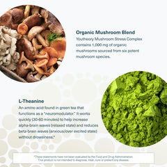 Nutrition facts panel for Mushroom Stress Complex