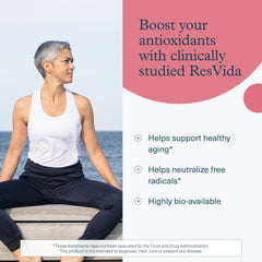 Label showing 100 mg ResVida trans-resveratrol per serving