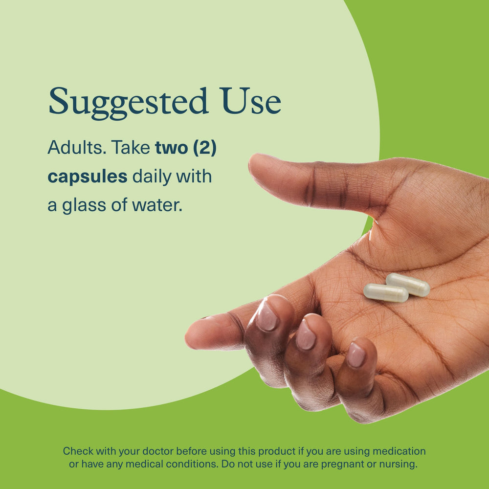 60 vegetarian capsules next to the bottle