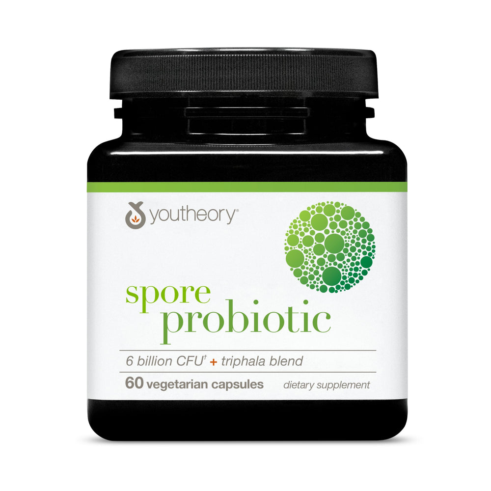 Youtheory Spore Probiotic bottle with 60 vegetarian capsules