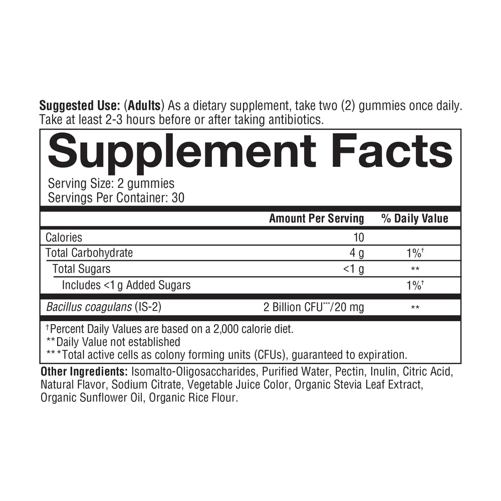 Nutrition label highlighting dairy-free status