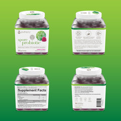 Probiotic gummies packaging indicating gluten-free