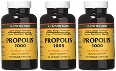 Capsules of YS Eco Bee Farms Propolis 1000 - 90 Caps Pack of 3