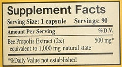 Close-up of YS Eco Bee Farms Propolis 1000 capsules