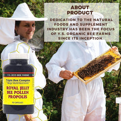 Bee pollen capsules highlighting cognitive and brain health benefits