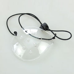 Eye shield laid flat to demonstrate smooth edge and hygiene