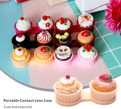 Compact lens case in yellow on white background