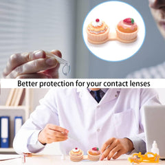Open yellow contact lens case showing compartments