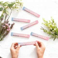 Individual 15ml mouthwash packet with Peach Oolong flavor