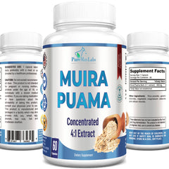 Front view of YUMMYVITE Muira Puama capsules bottle with 60 capsules