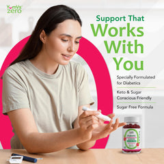 Diabetes-friendly sugar-free multivitamin gummies with raspberry flavor