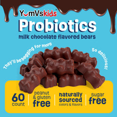 Close-up of YUM-V'S probiotic chocolate bears