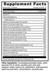 Close-up of YUM-V'S Zero Gummies raspberry flavor chews in bottle