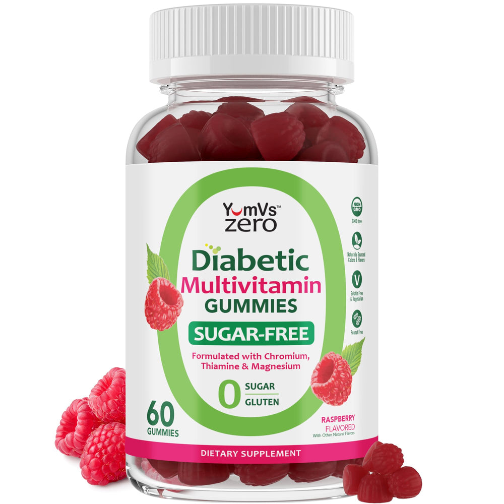 YUM-V'S raspberry flavored multivitamin gummies bottle label