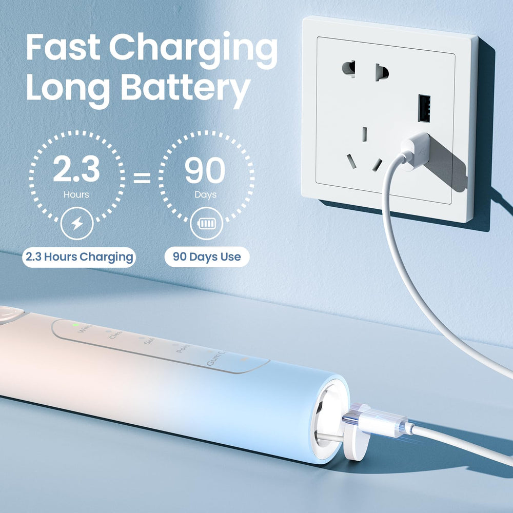 40,000 vibrations per minute sonic motor on YUNCHI toothbrush