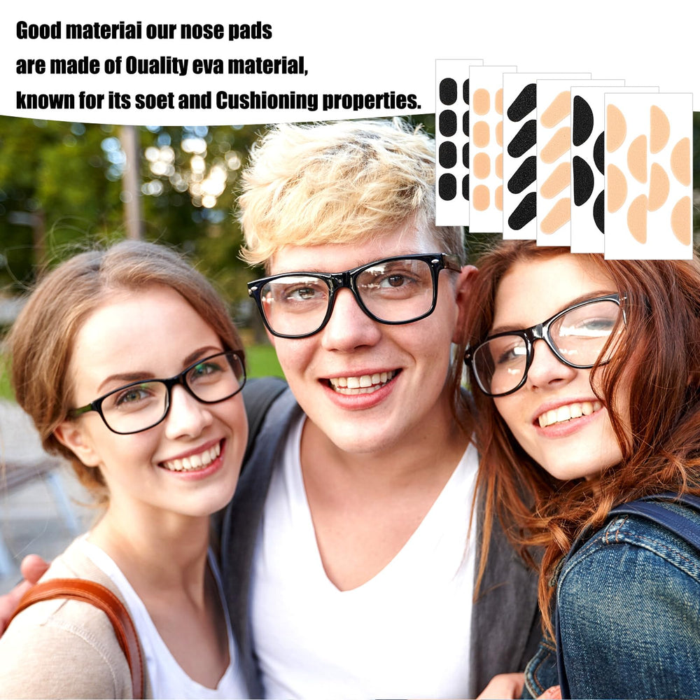 Applying nose pads to glasses with self-adhesive backing