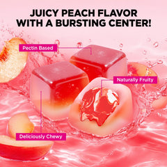 Gummies and supplement icons for vitamin D3, K2, and magnesium