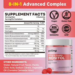 Yutiny strawberry gummies close-up texture, shows chewable surface and color