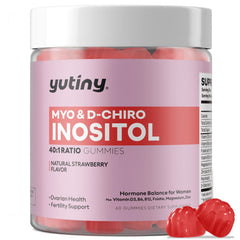 Yutiny gummies front packaging showing bottle and label, conveys product clarity