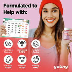 Yutiny gummy in hand demonstrating serving size and convenient use