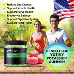 60 count bottle and branding of Yutiny Potassium Gummies