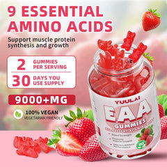 Energy and performance benefits illustration for YUULAI EAA Gummies