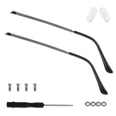YUXIANLB glasses repair kit with 2 replacement arms, screws, nose pads and screwdriver